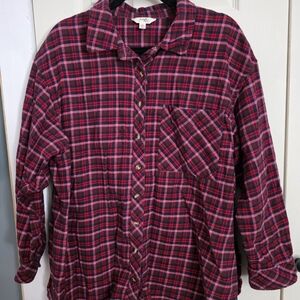 Terra & Sky Red Plaid Button Down Shirt
